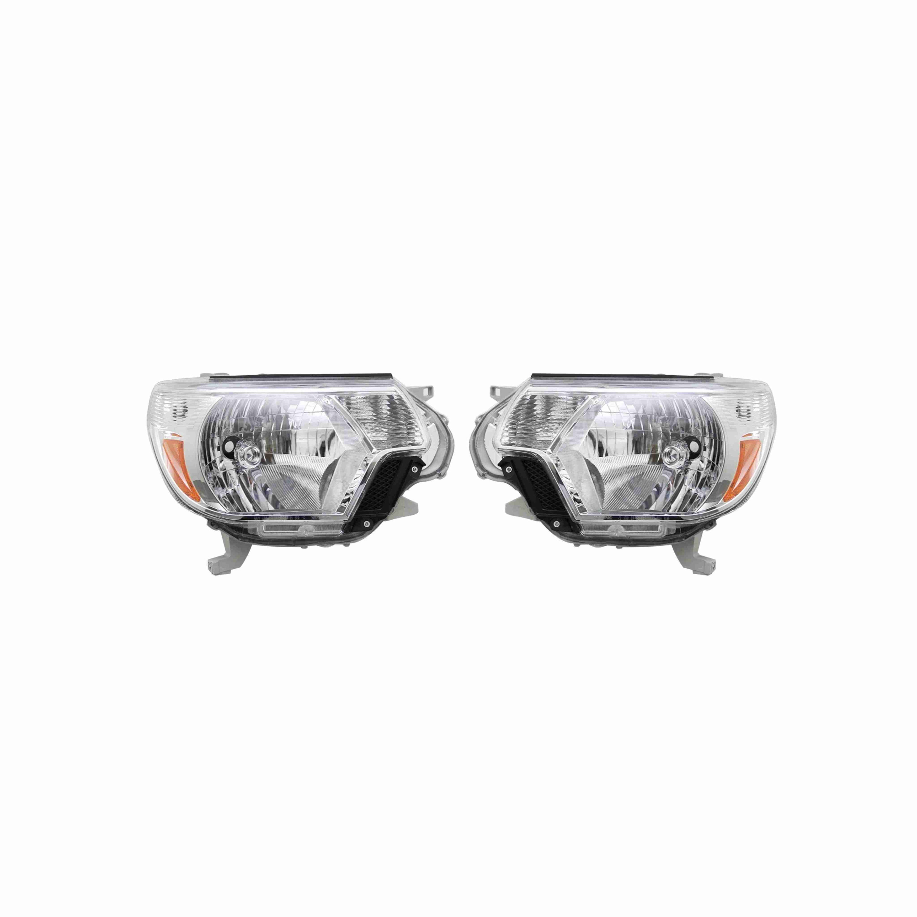 For 2012-2015 Toyota Tacoma Chrome Housing Headlights Headlamps Clear Lens Left+Right Set