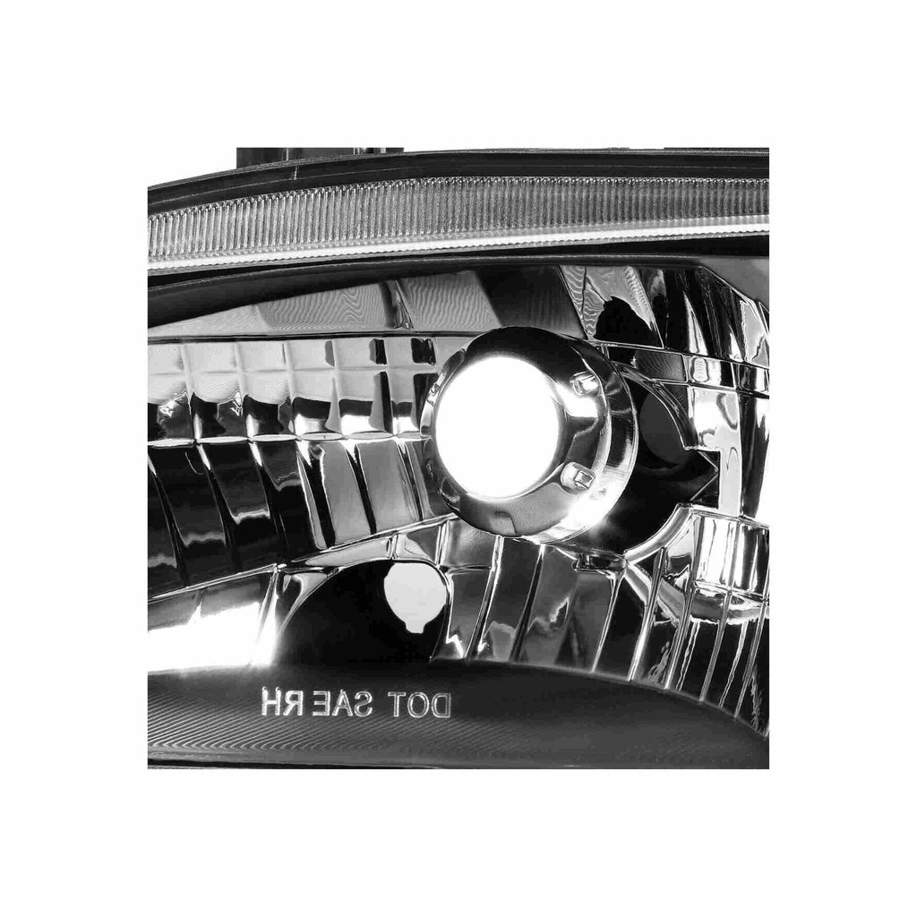 For 1992-1995 Honda Civic Housing Black Headlamp Amber Corner Headlight Left+Right