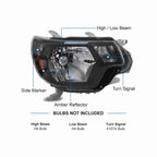 For 2012-2015 Toyota Tacoma Black Headlamp Clear Lens Headlight Left+Right