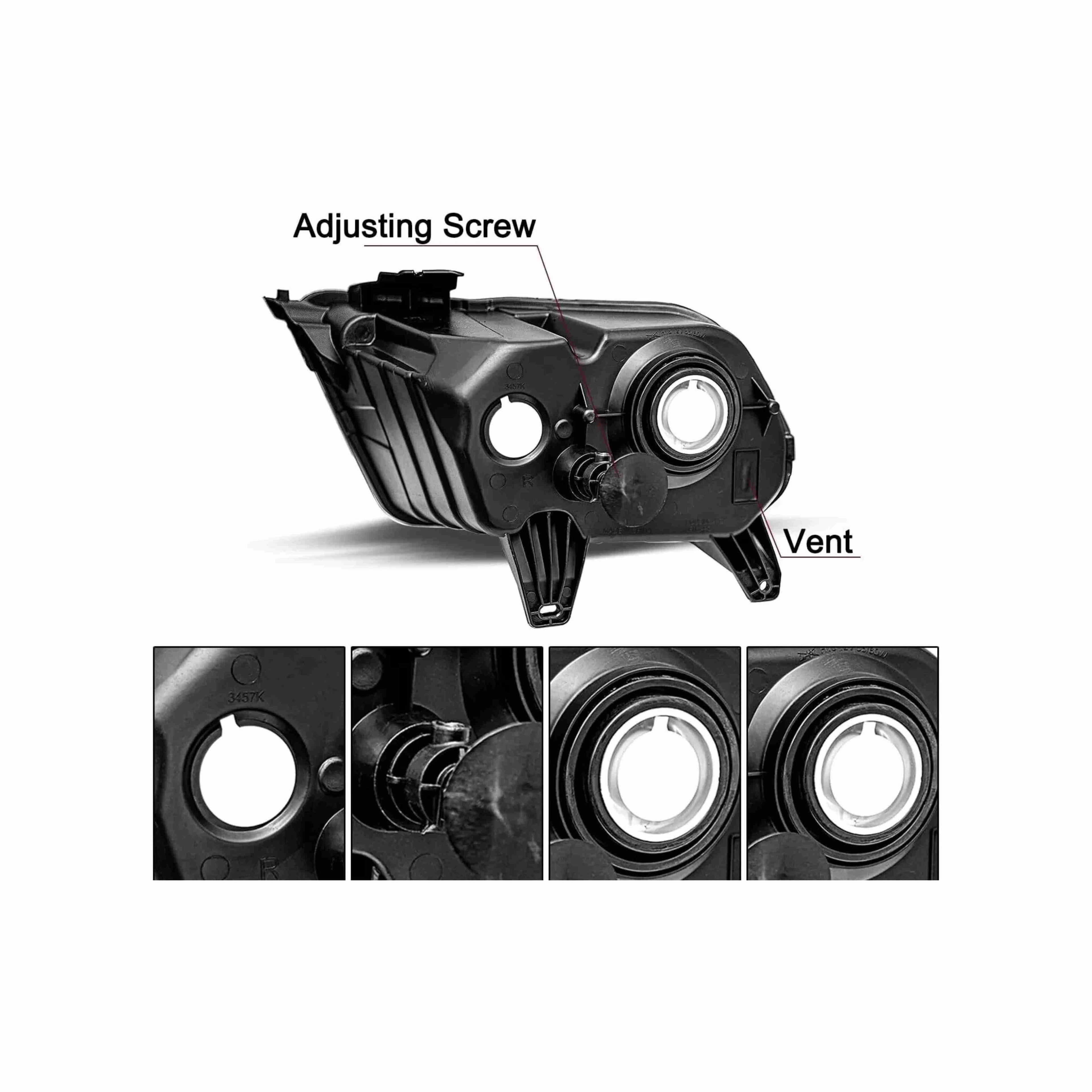 For 2010-2014 Ford Mustang Housing Chrome Headlight Amber Corner Lamp Left+Right