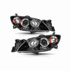 For 2004-2009 Mazda 3 Sedan Headlight Headlamps Housing Black Clear Left+Right