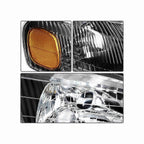 For 1998-2000 Toyota Corolla Black Housing Headlamp Clear Headlight Left+Right
