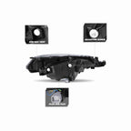 For 2017-2019 Toyota Corolla LE L CE Headlight Halogen Lamp Black Set Left+Right