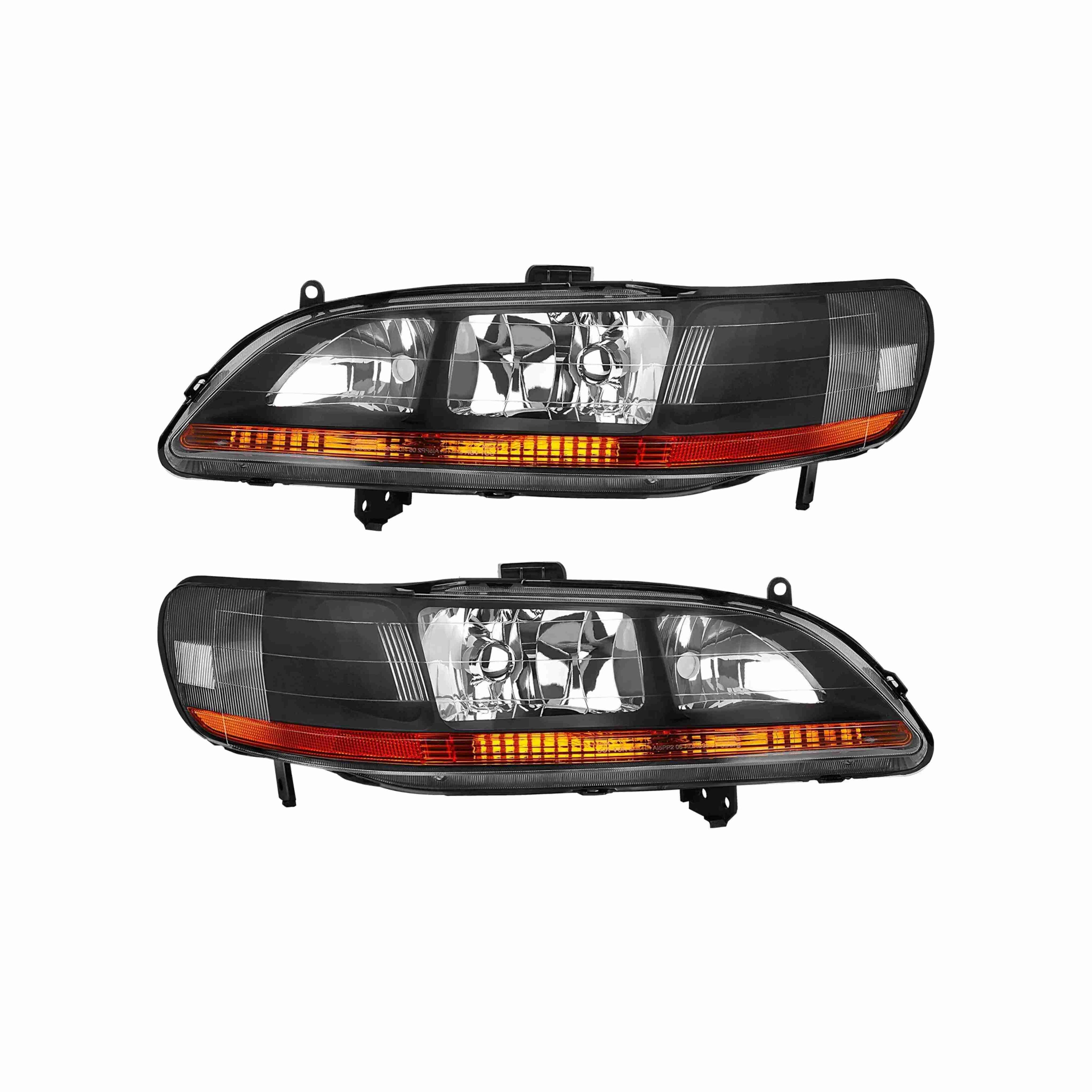 For 1998-2002 Honda Accord 4door Clear Lens Headlight Black Headlamp Left+Right