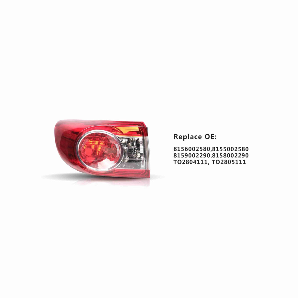 For 2011-2013 Toyota Corolla Outer Brake Light Tail Light Lamp Set Left+Right