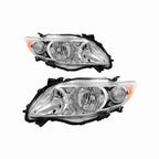 For 2009-2010 Toyota Corolla Headlights Housing Chrome Clear Lamp Left+Right Set