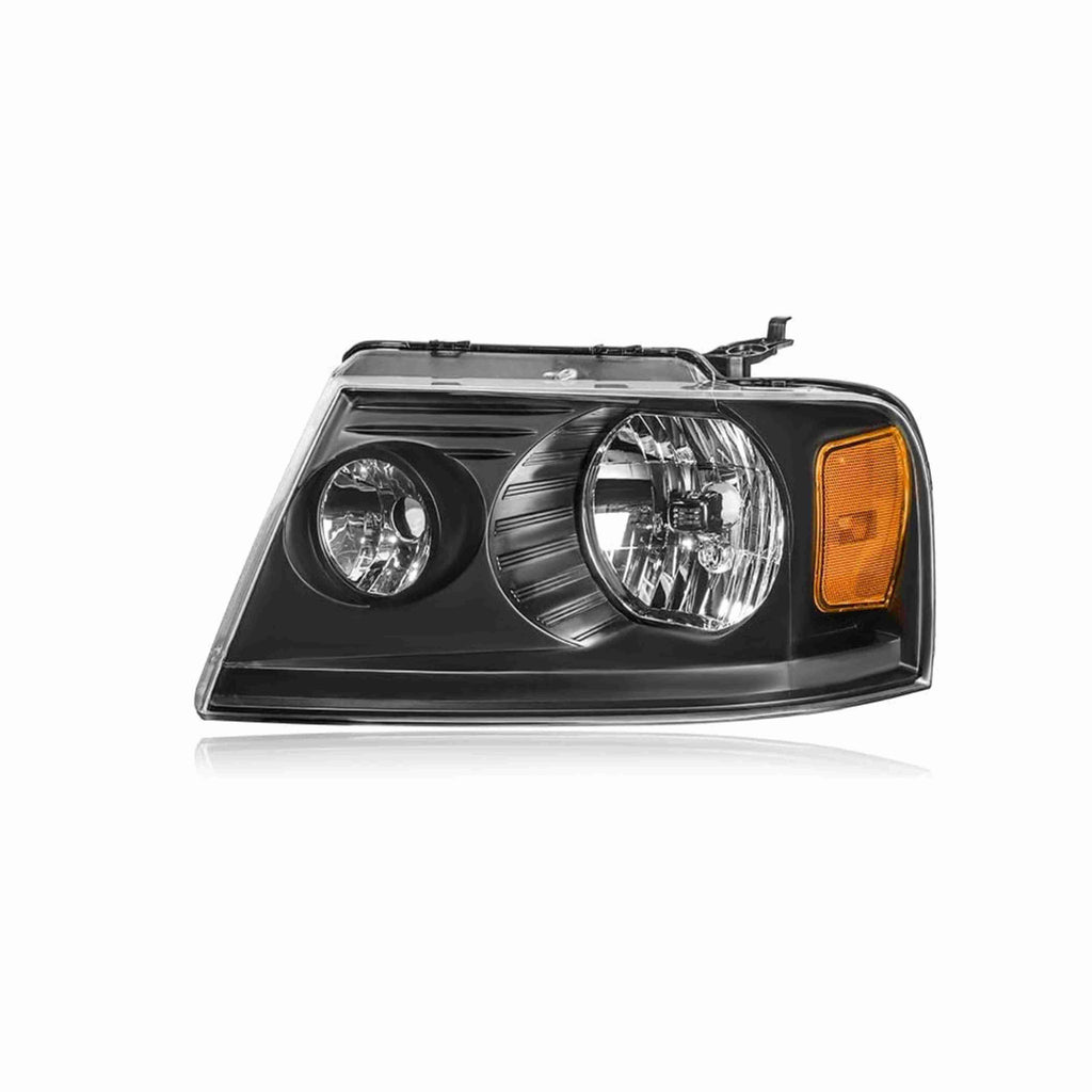 For 2004-2008 Ford F-150 06-08 Mark LT Clear Lens Assembly Headlights Black Housing Amber Corner Left+Right