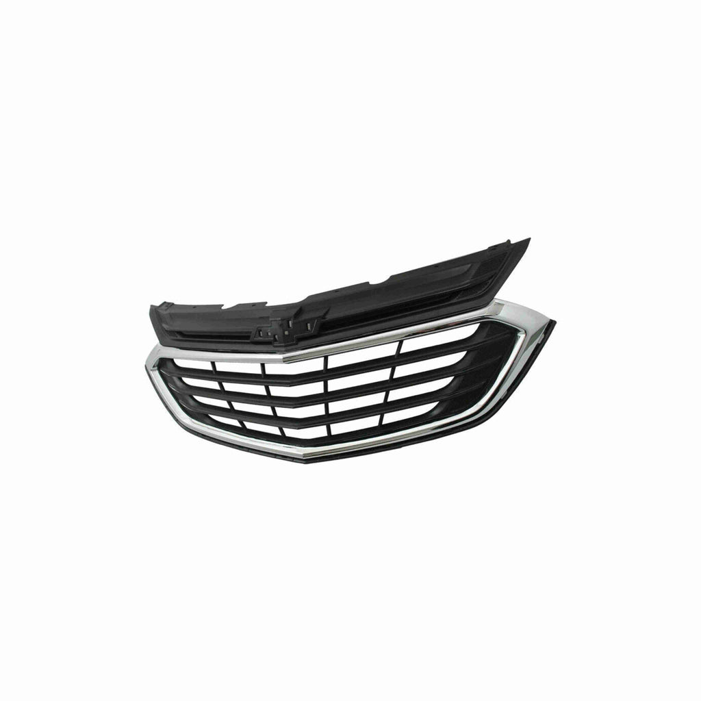 For 2018-2021 Chevrolet Equinox Front Bumper Upper Grille Black & Chrome Grill