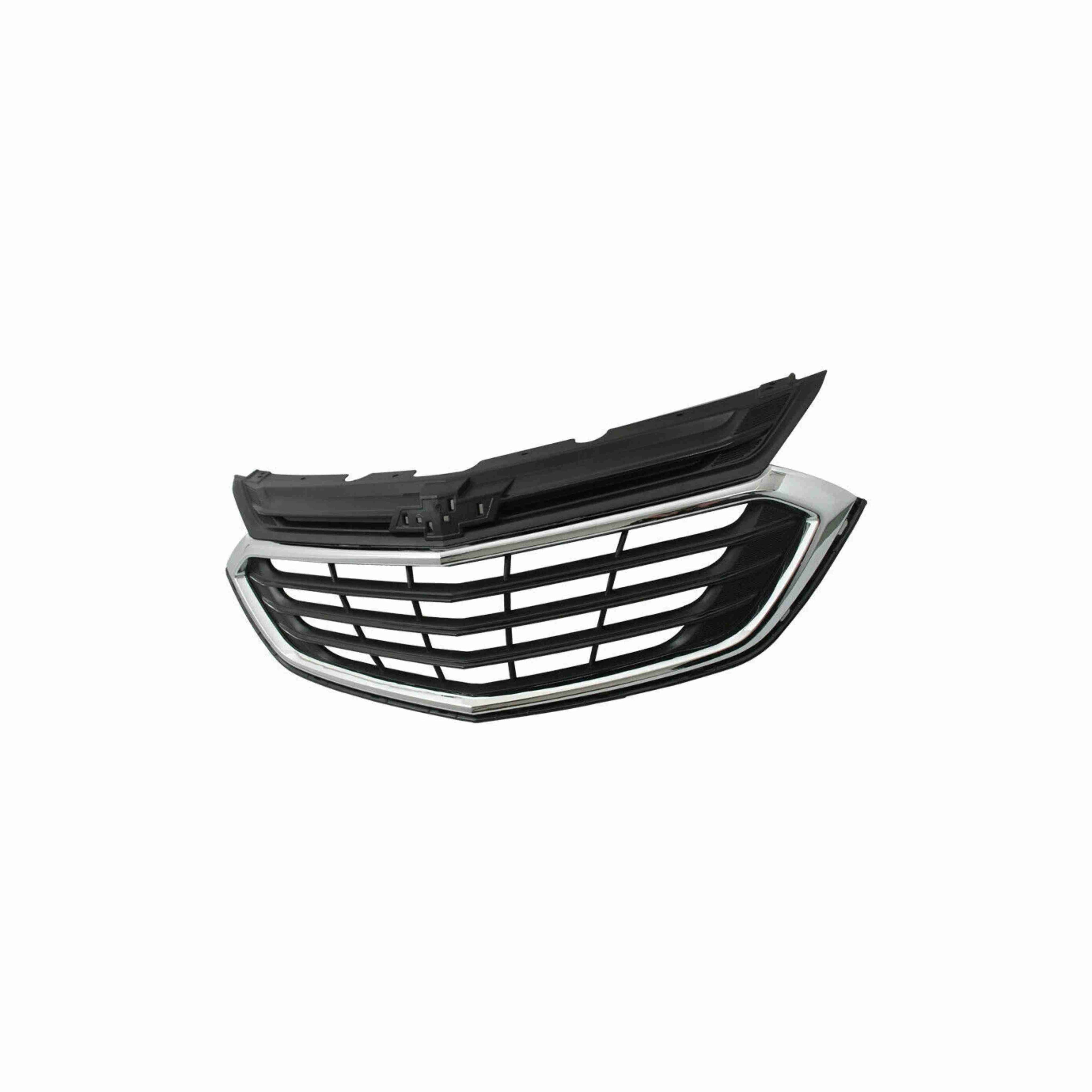 For 2018-2021 Chevrolet Equinox Front Bumper Upper Grille Black & Chrome Grill