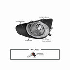 For 2012-2014 Toyota Yaris Hatchback Fog Light Lamp Chrome Housing Left+Right