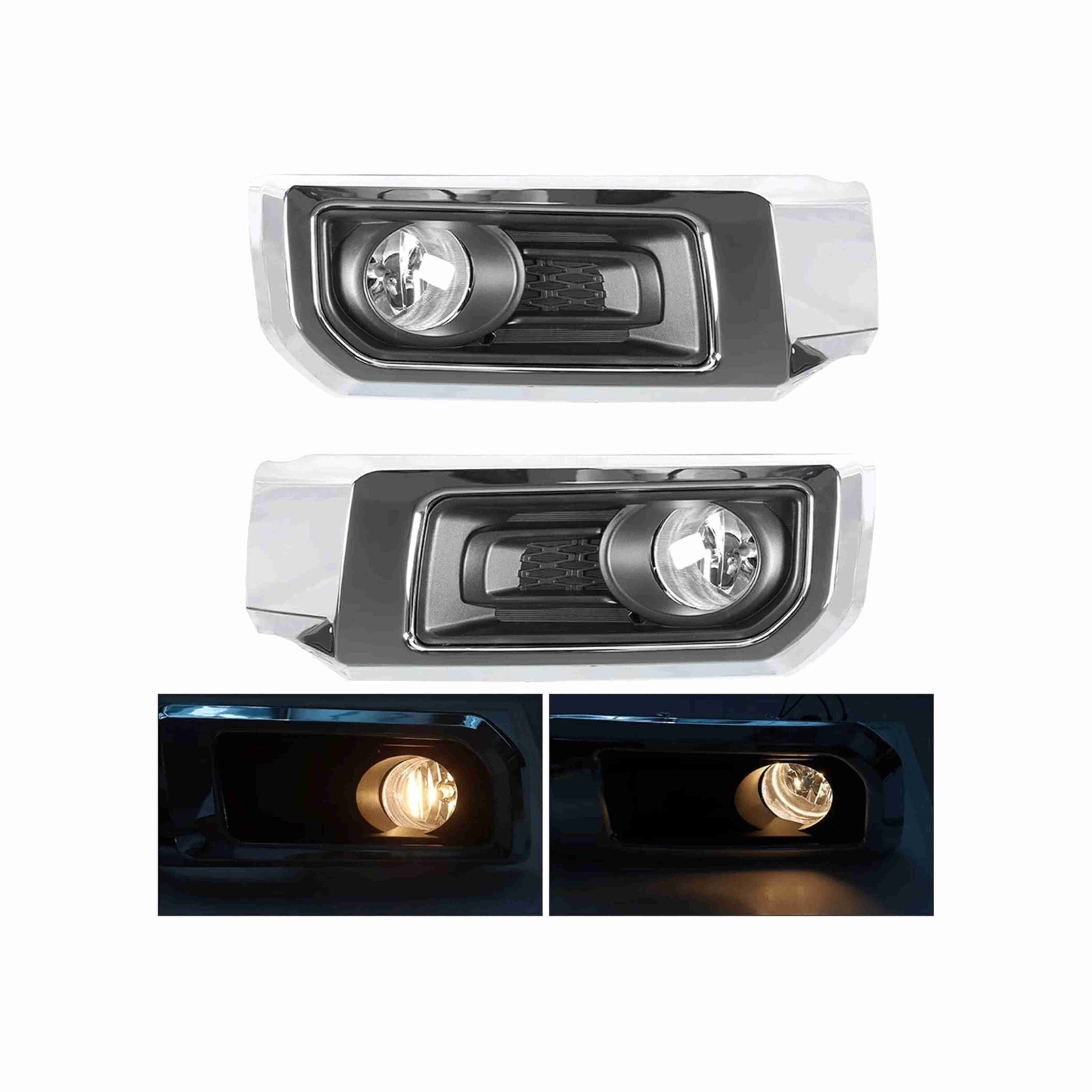For 2014-2020 Toyota 4Runner Limited Fog Light Lamp Chrome Black Left+Right