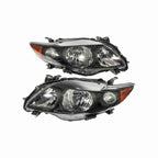 For 2009-2010 Toyota Corolla Clear Lens Headlights HeadLamps Housing Black Left+Right