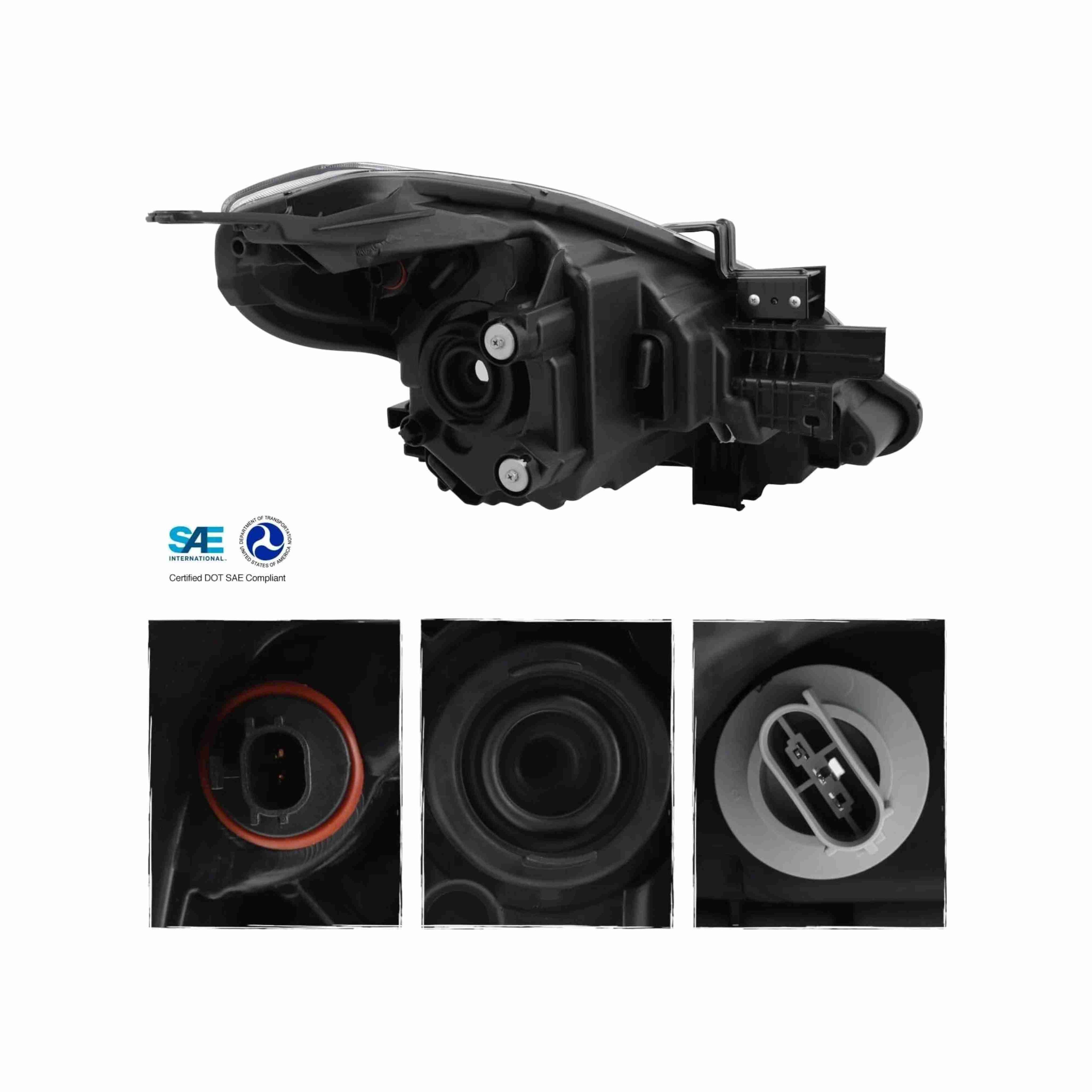 For 2015-2019 Nissan Versa Housing Black Headlamp Clear Headlight Left+Right