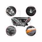 For 2016-2018 Toyota RAV4 Headlights Black Headlamp Assembly Halogen Left+Right