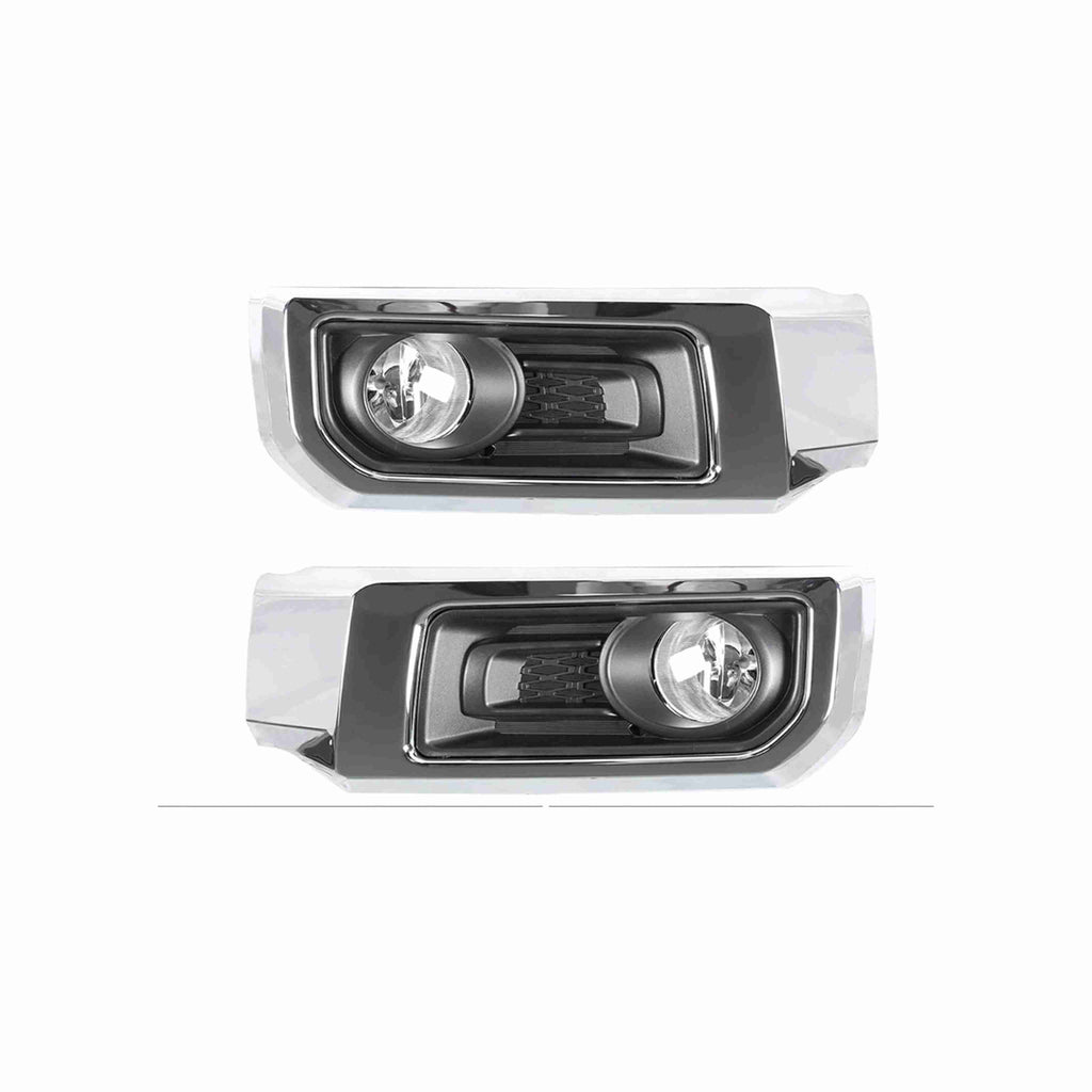 For 2014-2020 Toyota 4Runner Limited Fog Light Lamp Chrome Black Left+Right