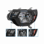 For 2012-2015 Toyota Tacoma Black Headlamp Clear Lens Headlight Left+Right