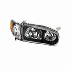 For 2001-2002 Toyota Corolla JDM Clear Lens Headlight Headlamp Housing Black+Corner Lights 4 Pc Left+Right