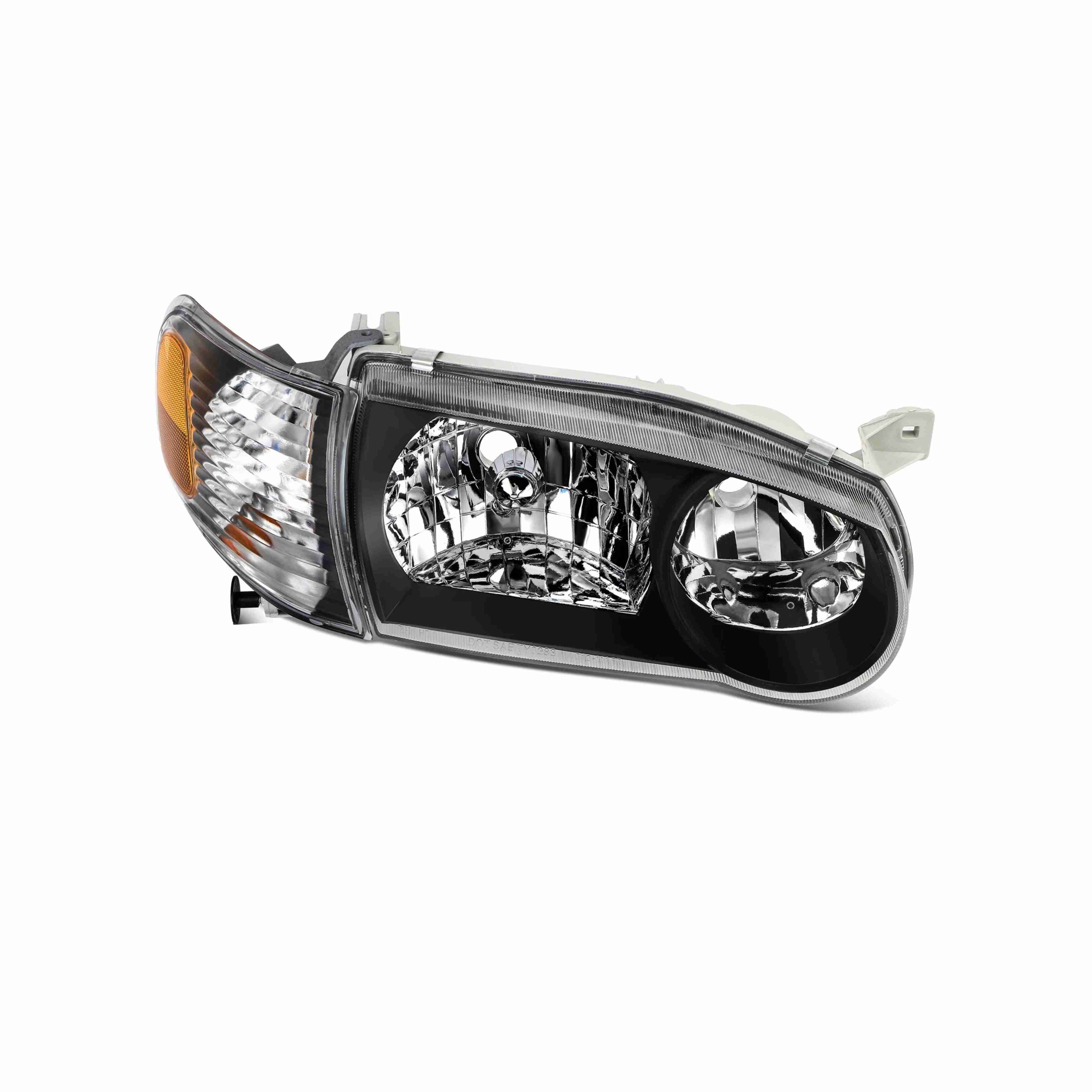 For 2001-2002 Toyota Corolla JDM Clear Lens Headlight Headlamp Housing Black+Corner Lights 4 Pc Left+Right