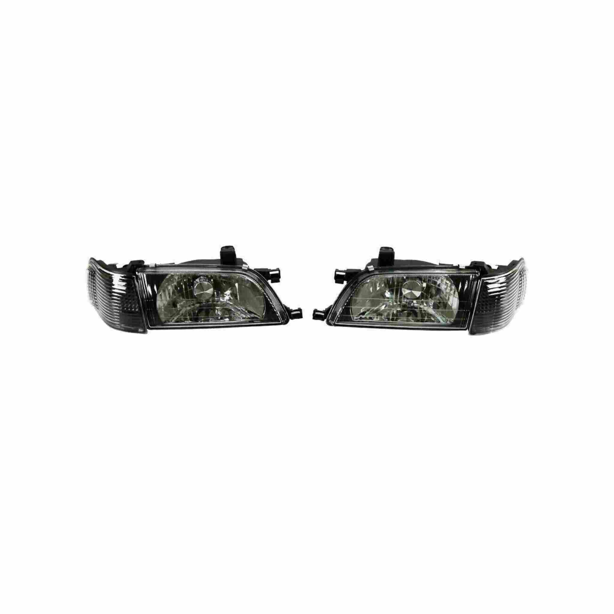 For 1995-1999 Toyota Tercel Headlight Clear Lens HeadLamp Black Set Left+Right