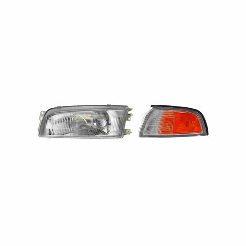 For 1997-2001 Mitsubishi Mirage Sedan Lamp Headlight+Corner Chrome Left+Right