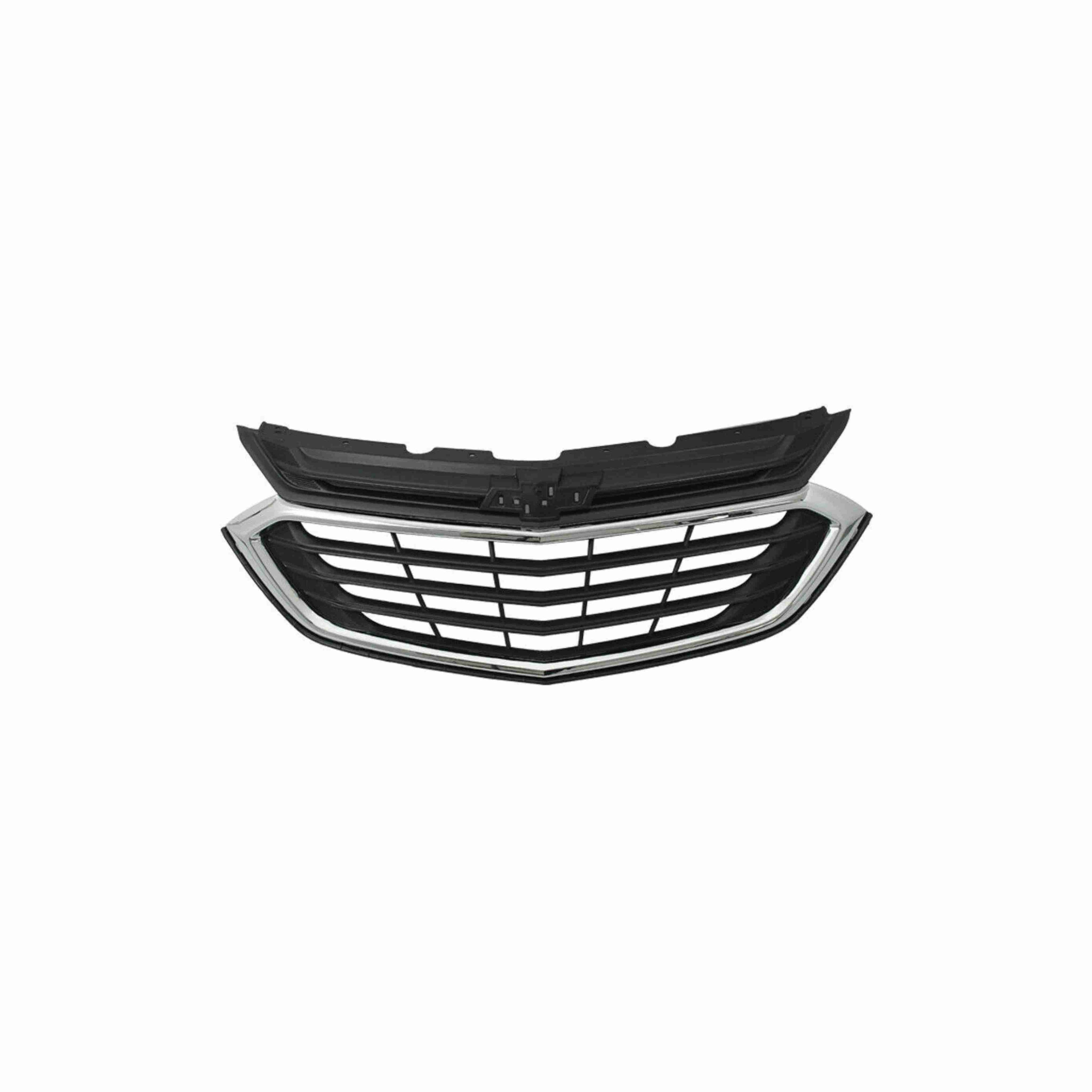 For 2018-2021 Chevrolet Equinox Front Bumper Upper Grille Black & Chrome Grill
