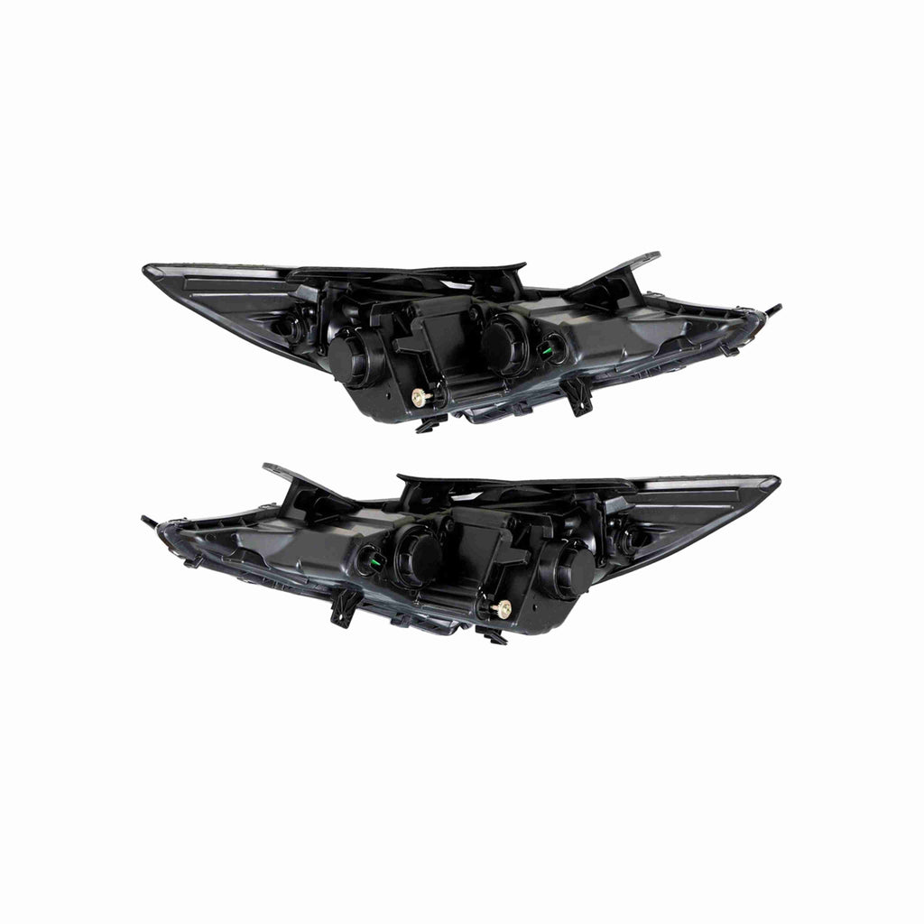 For 2011-2014 Hyundai Sonata Black Headlamp Halogen Clear Headlights Left+Right
