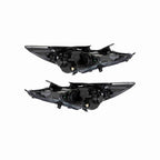 For 2011-2014 Hyundai Sonata Black Headlamp Halogen Clear Headlights Left+Right