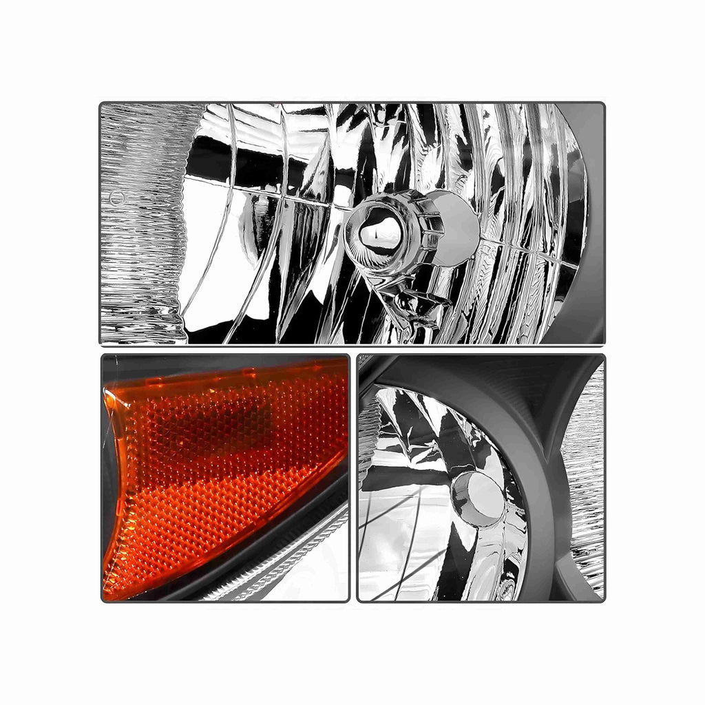 For 2009-2010 Toyota Corolla Clear Lens Headlights HeadLamps Housing Black Left+Right