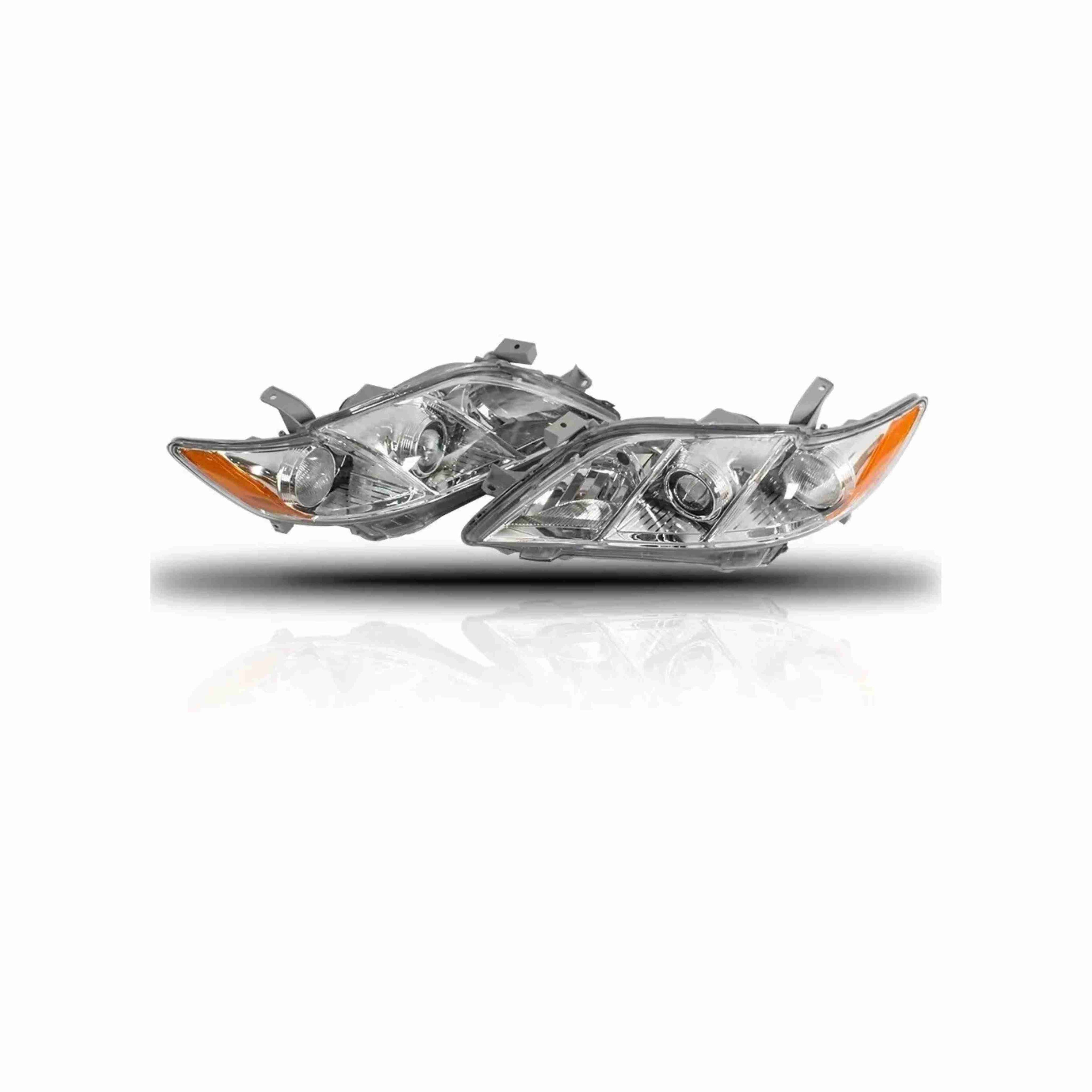For 2007-2009 Toyota Camry Projector Headlight Chrome Clear Lamp Right+Left
