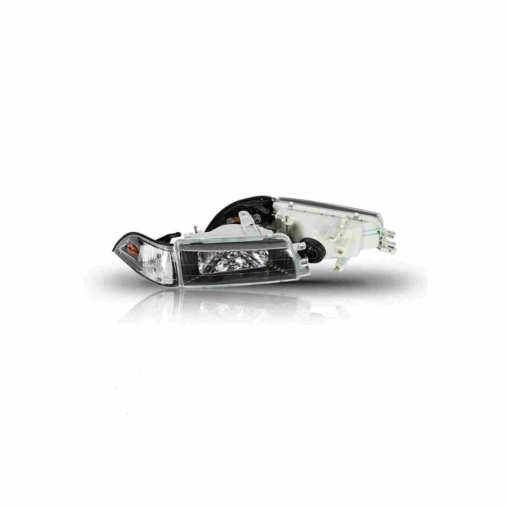 For 1988-1992 Toyota Corolla Sedan EE90-E92-AE90 Headlight Black Lamp Left+Right