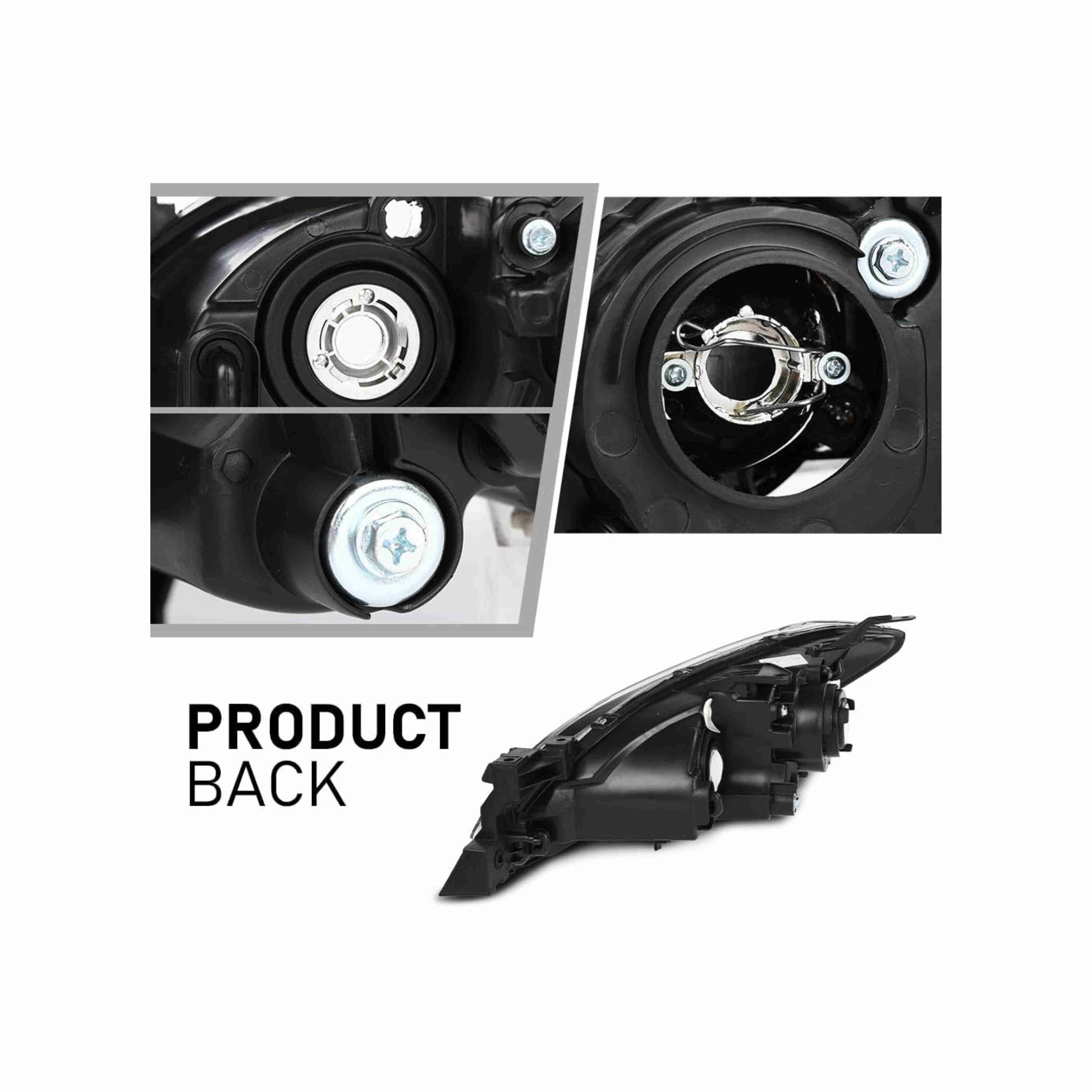 For 2004-2009 Mazda 3 Sedan Headlight Headlamps Housing Black Clear Left+Right