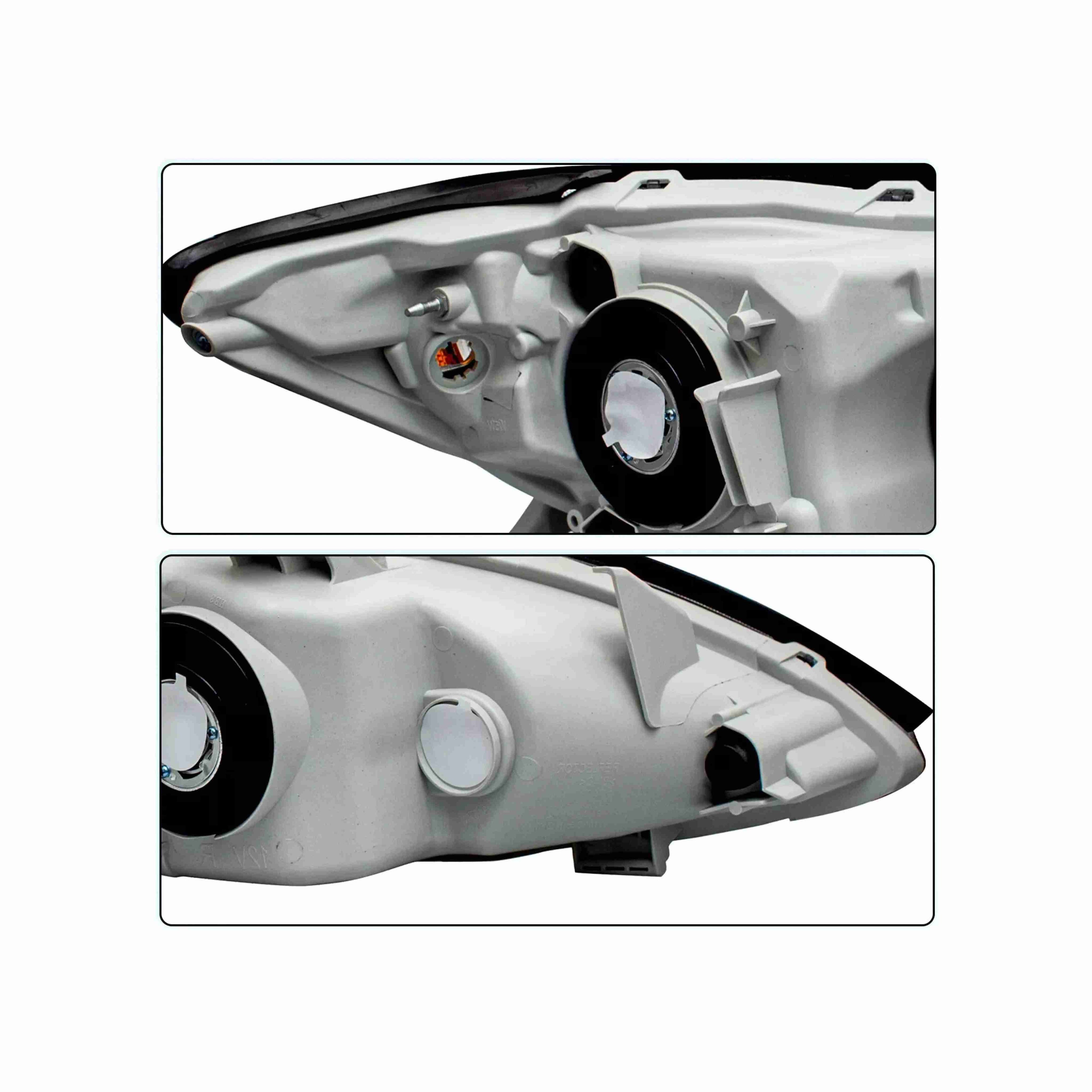 For 2005-2006 Toyota Camry Halogen Clear Lens Headlights Housing Black Headlamps Left+Right