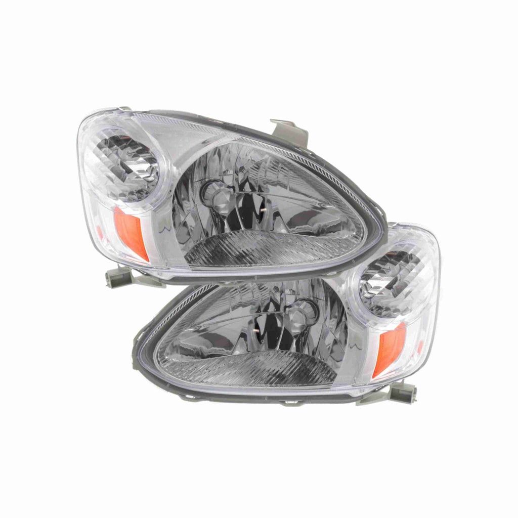 For 2003-2005 Toyota Echo Clear Assembly Headlights Headlamps Chrome Left+Right