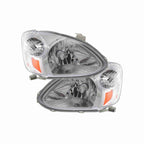 For 2003-2005 Toyota Echo Clear Assembly Headlights Headlamps Chrome Left+Right