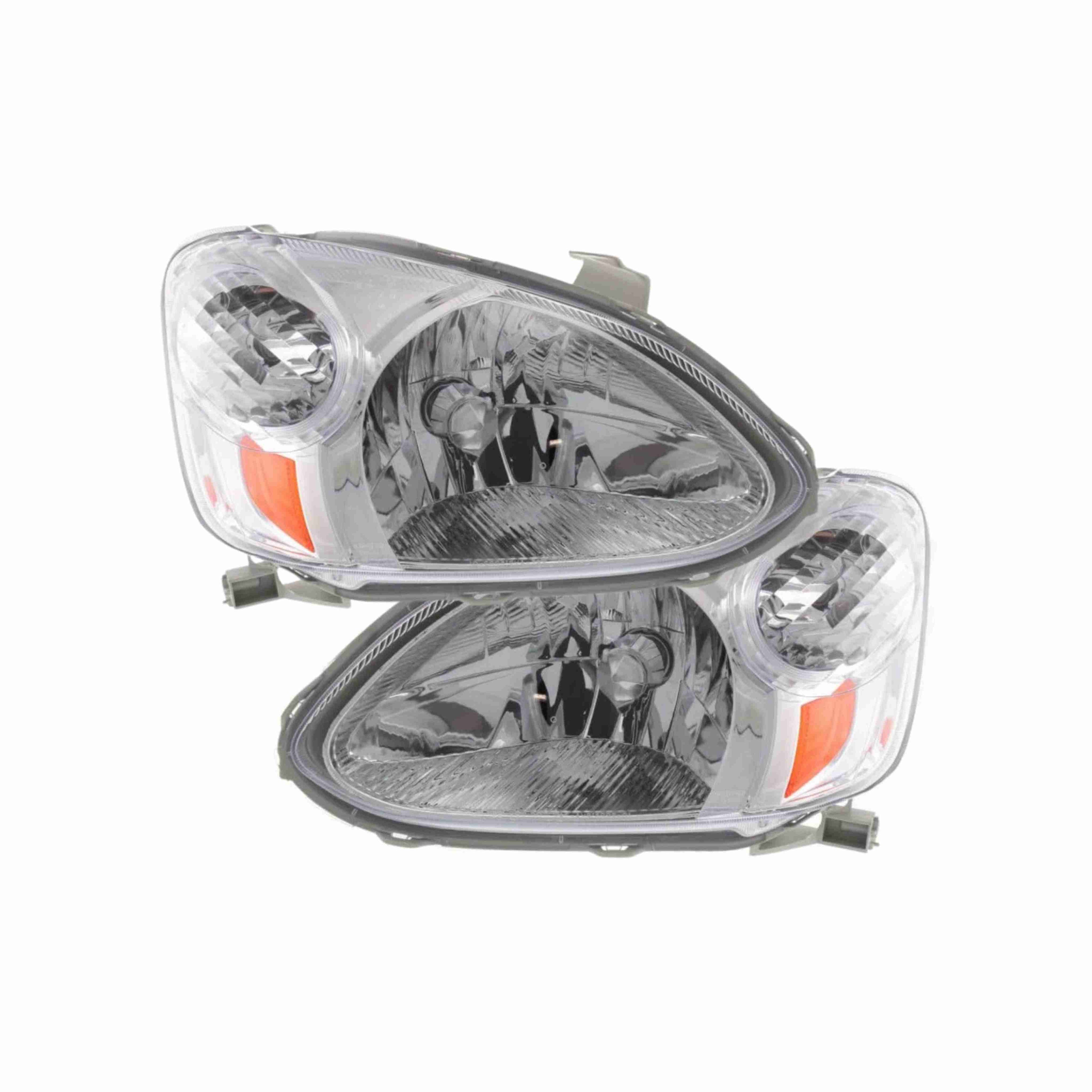For 2003-2005 Toyota Echo Clear Assembly Headlights Headlamps Chrome Left+Right