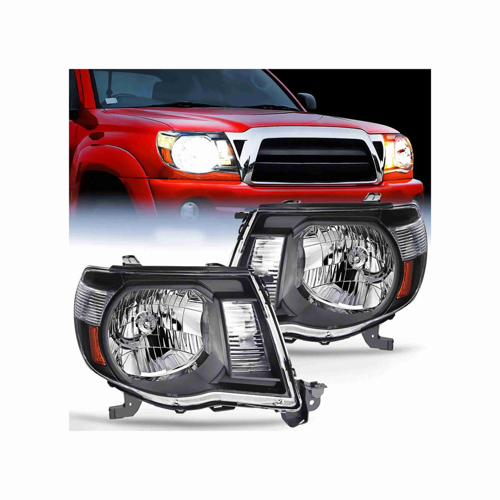 For 2005-2011 Toyota Tacoma Headlights Housing Black TRD Style Left+Right Set
