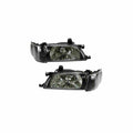 For 1995-1999 Toyota Tercel Headlight Clear Lens HeadLamp Black Set Left+Right