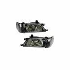 For 1995-1999 Toyota Tercel Headlight Clear Lens HeadLamp Black Set Left+Right