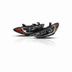 For 2017-2018 Hyundai Elantra Halogen Clear Lens Headlight HeadLamp Housing Black W/Bulb Left+Right