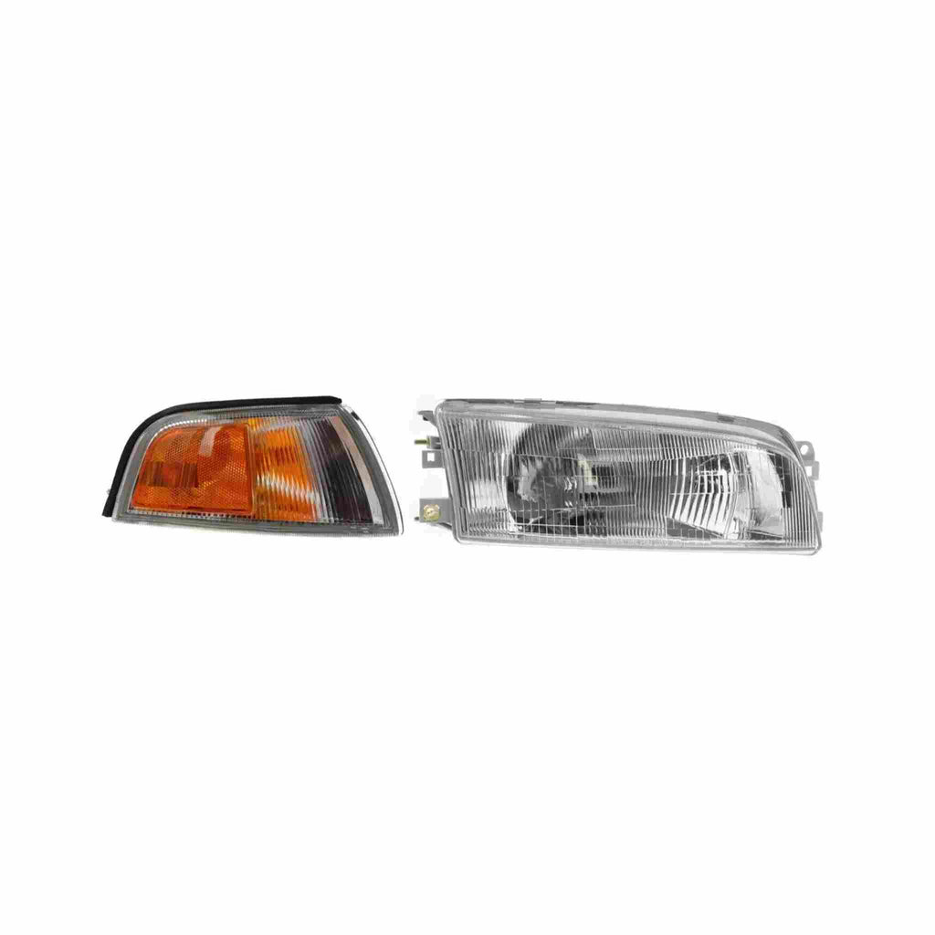 For 1997-2001 Mitsubishi Mirage Sedan Lamp Headlight+Corner Chrome Left+Right