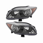 For 2005-2007 Scion tC Coupe Clear Lens Headlights Black Housing Headlamps Left+Right