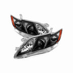 For 2007-2009 Toyota Camry Projector Clear Headlight Black Headlamp Left+Right