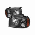 For 2001-2004 Nissan Frontier XE Assembly Headlights Headlamp Black RH+LH Pair