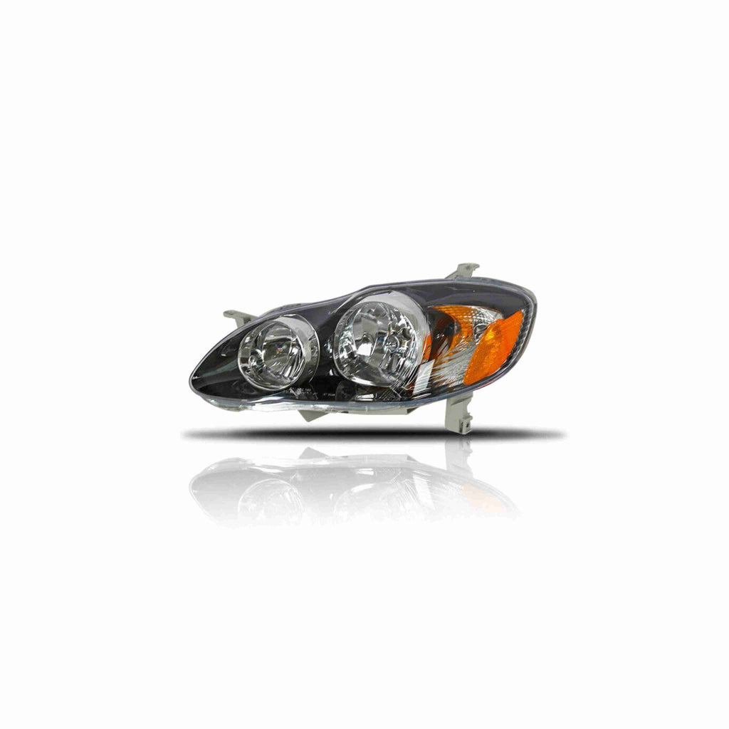For 2003-2008 Toyota Corolla Clear Headlight Housing Black Headlamps Left+Right