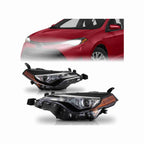 For 2017-2019 Toyota Corolla LE L CE Headlight Halogen Lamp Black Set Left+Right
