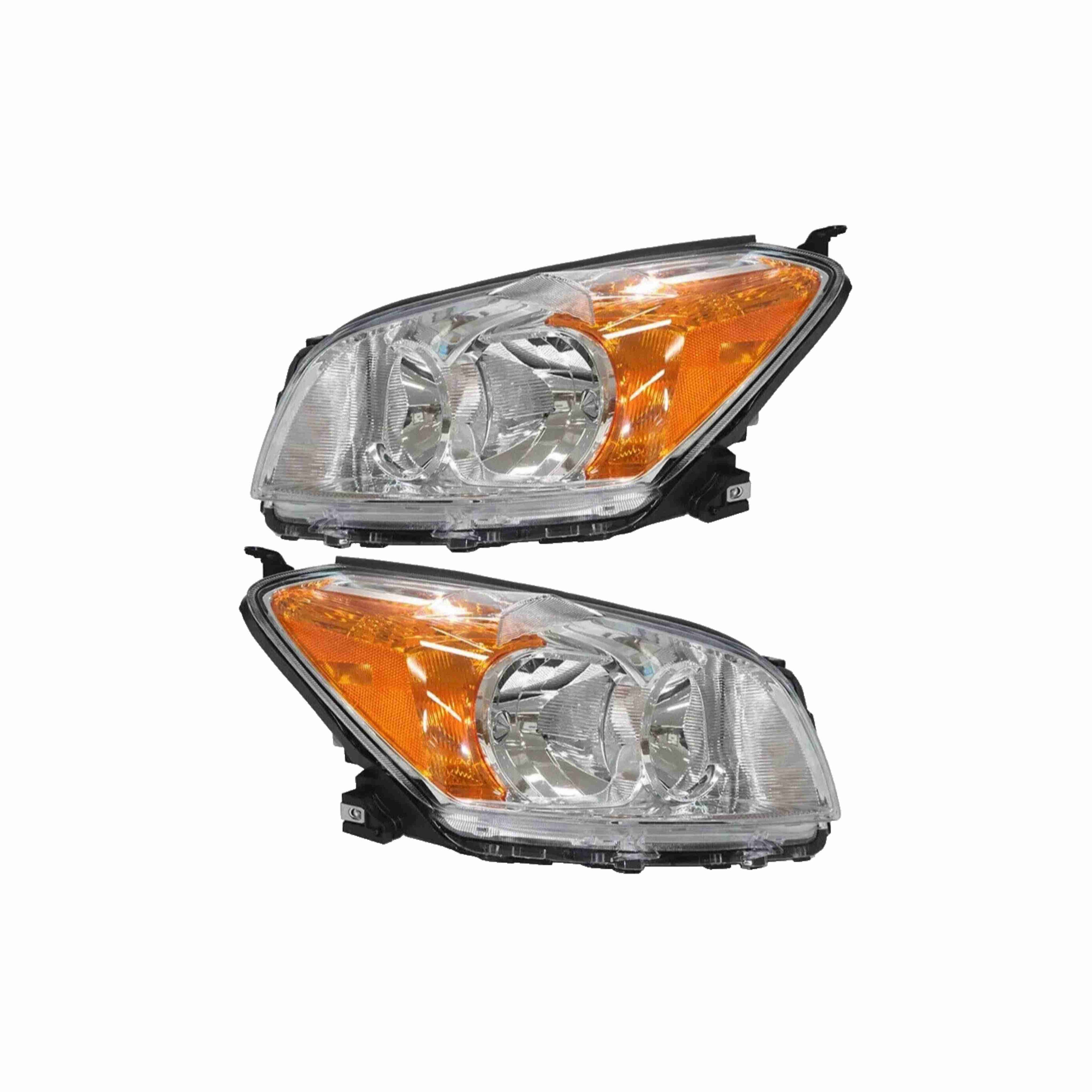 For 2009-2012 Toyota RAV4 Sport Chrome Headlamps Halogen Headlights Left+Right