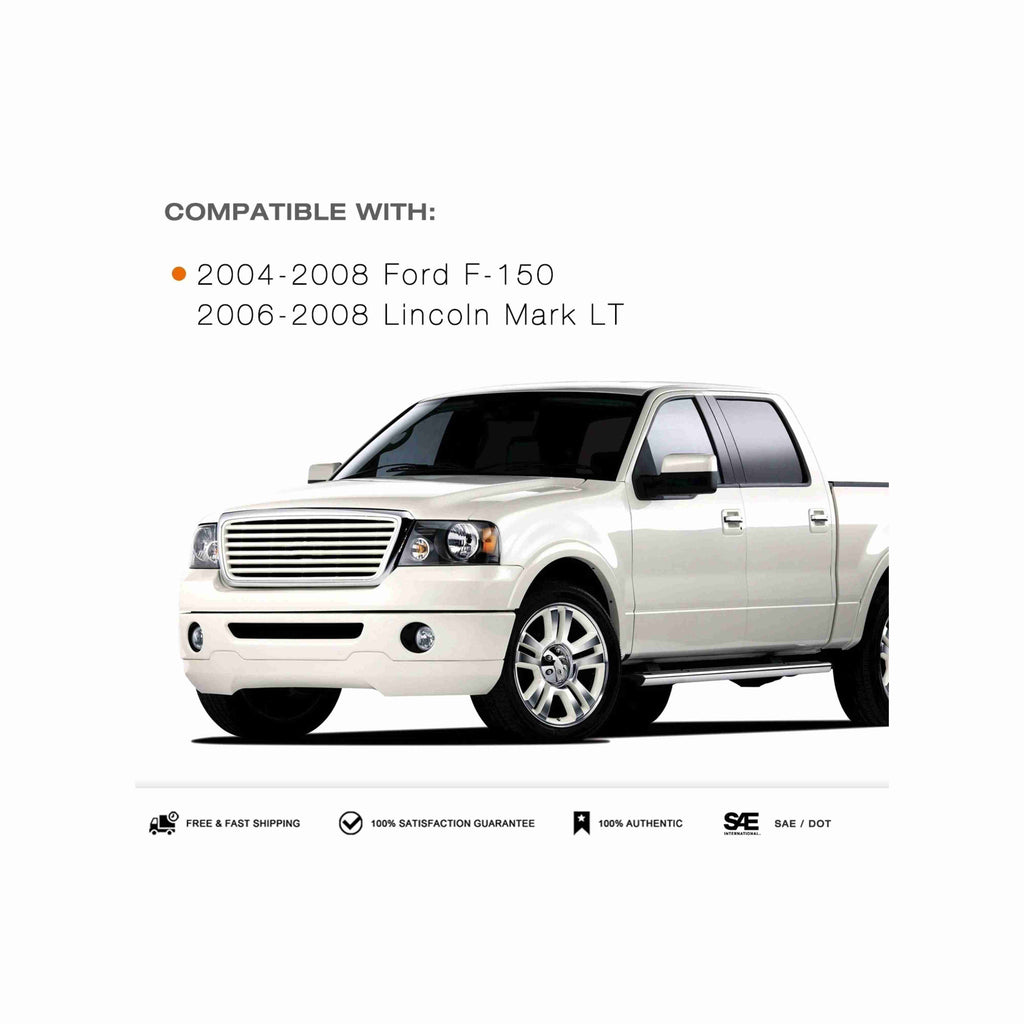 For 2004-2008 Ford F-150 06-08 Mark LT Clear Lens Assembly Headlights Black Housing Amber Corner Left+Right