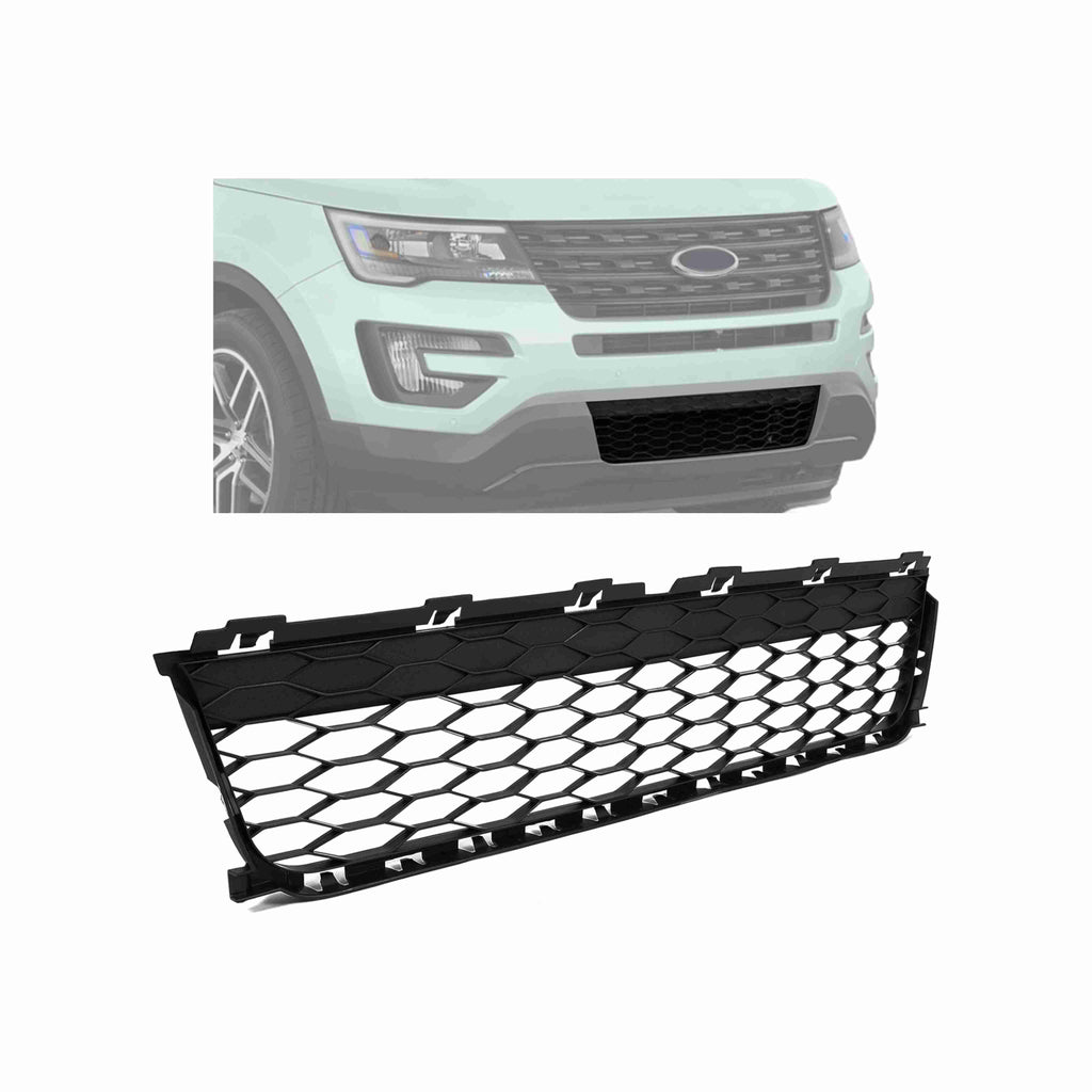 For 2016-2018 Ford Explorer Front Bumper Lower Grille Honeycomb Black Grill Mesh