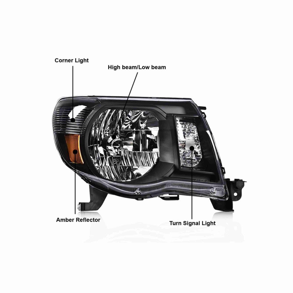 For 2005-2011 Toyota Tacoma Headlights Housing Black TRD Style Left+Right Set