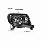 For 2005-2011 Toyota Tacoma Headlights Housing Black TRD Style Left+Right Set